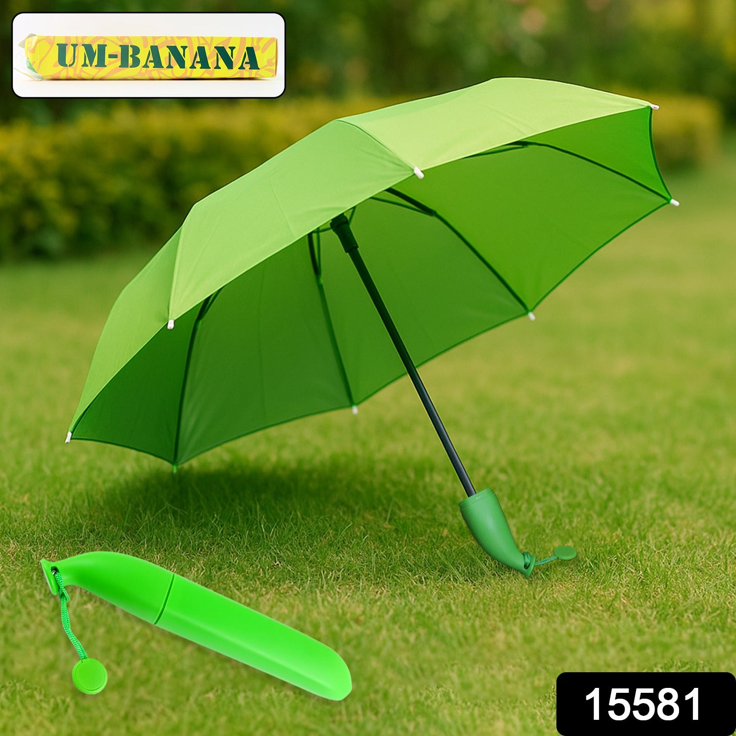 Green Stylish Banana Shaped Mini Foldable Umbrella Green Stylish Banana Shaped Mini Foldable Umbrella
